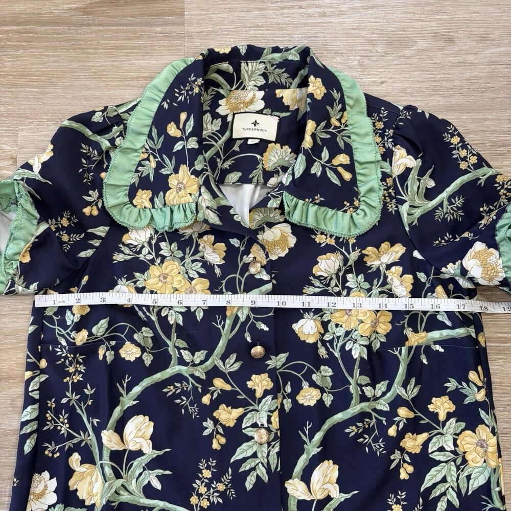 Tuckernuck Dress Womens Size XS Mini Short Sleeve Night Bloom Twiggy Chic - Picture 5 of 8